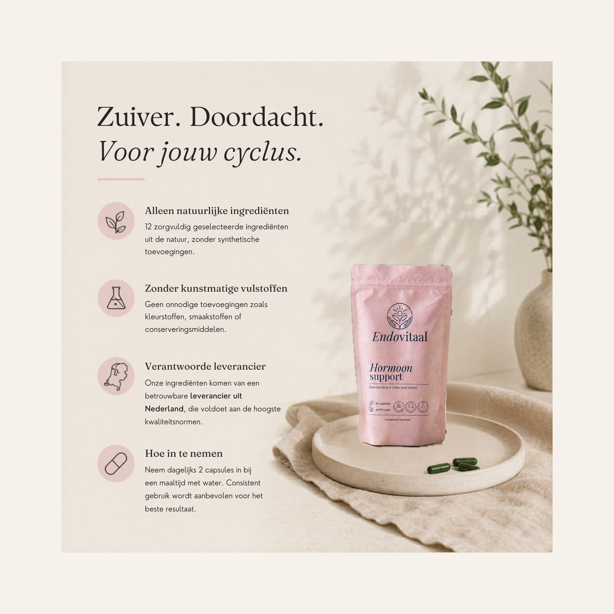 Supplement voor vrouwen met hormonale klachten